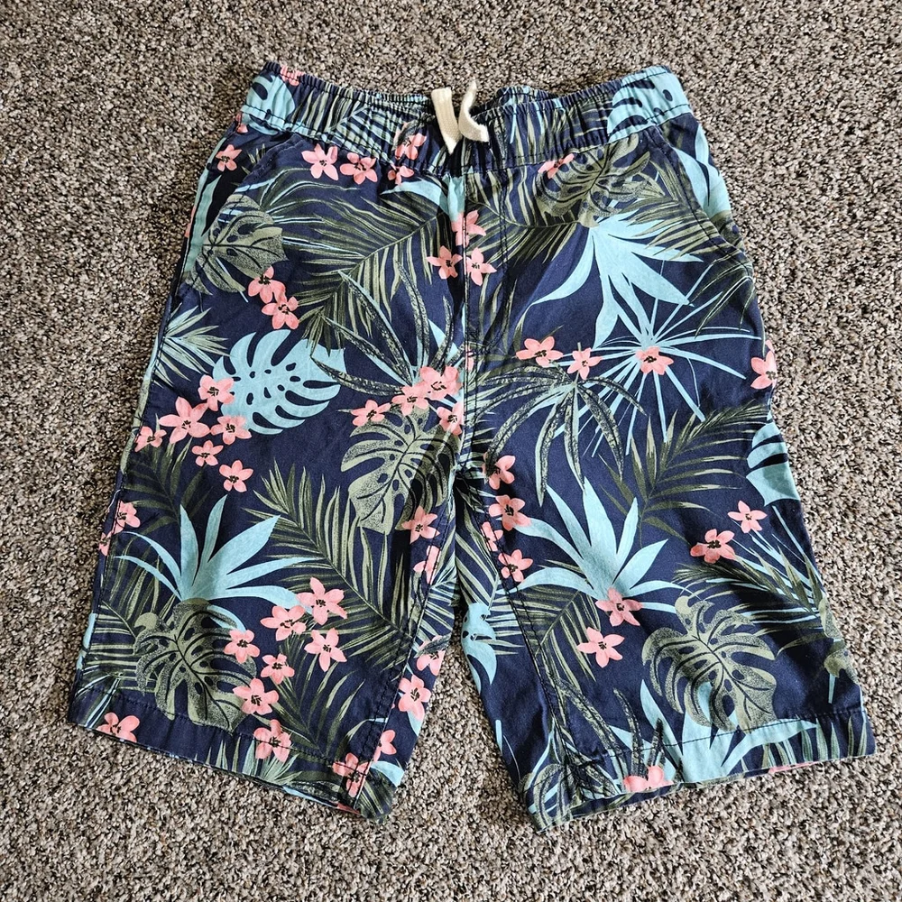 Childrens Place‎ Camo Pull-On Shorts Blue Size 14 Tropical Print